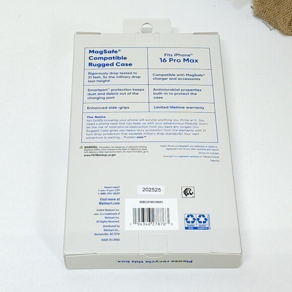 Protect Onn iPhone 16 Pro Max MagSafe Compatible Rugged Case 21' Drop Tested NIB - Picture 3 of 3